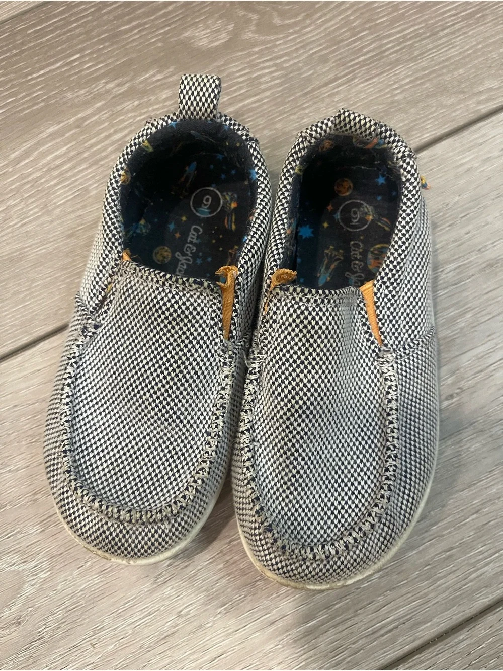 Cat & Jack Black and White Houndstooth Slip-On Kids Shoes